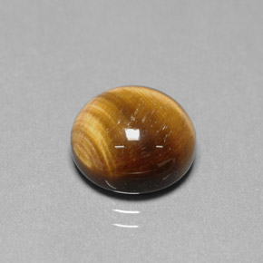 Olho de Tigre Dourado Marrom Natural 6.68ct, Corte Redondo, Opaco