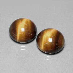Pedras preciosas de tiger's eye marrom natural de  ct, corte redondo, opaco