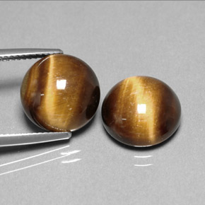 Pedras preciosas de tiger's eye marrom natural de  ct, corte redondo, opaco