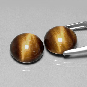 Pedras preciosas de tiger's eye marrom natural de  ct, corte redondo, opaco