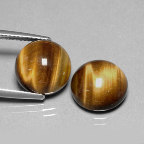 Pedras preciosas de tiger's eye marrom natural de  ct, corte redondo, opaco