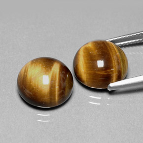 Pedras preciosas de tiger's eye marrom natural de  ct, corte redondo, opaco