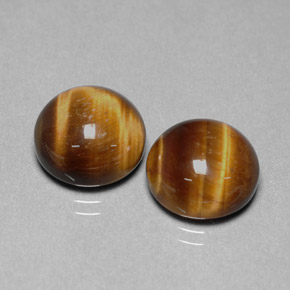 Pedras preciosas de tiger's eye marrom natural de  ct, corte redondo, opaco