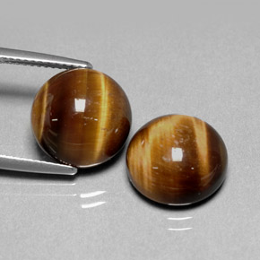 Pedras preciosas de tiger's eye marrom natural de  ct, corte redondo, opaco