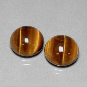 Pedras preciosas de tiger's eye marrom natural de  ct, corte redondo, opaco
