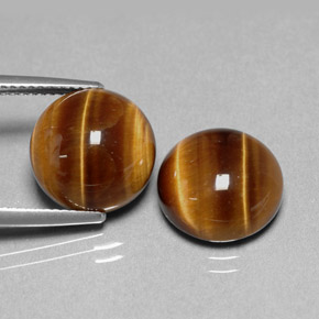 Pedras preciosas de tiger's eye marrom natural de  ct, corte redondo, opaco