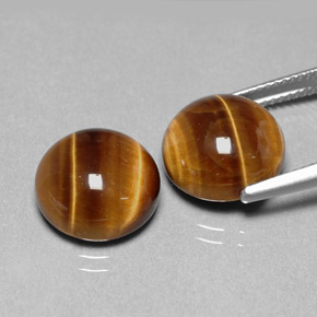 Pedras preciosas de tiger's eye marrom natural de  ct, corte redondo, opaco