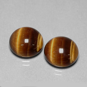 Pedras preciosas de tiger's eye marrom natural de  ct, corte redondo, opaco