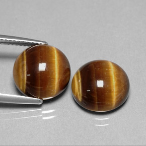 Pedras preciosas de tiger's eye marrom natural de  ct, corte redondo, opaco