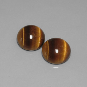 Pedras preciosas de tiger's eye marrom natural de  ct, corte redondo, opaco