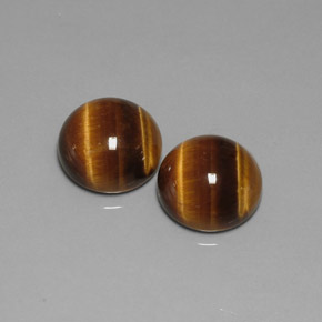 Pedras preciosas de tiger's eye marrom natural de  ct, corte redondo, opaco