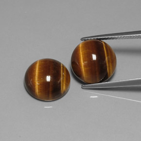 Pedras preciosas de tiger's eye marrom natural de  ct, corte redondo, opaco