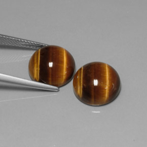 Pedras preciosas de tiger's eye marrom natural de  ct, corte redondo, opaco