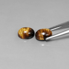 Pedras preciosas de tiger's eye marrom natural de  ct, corte oval, opaco