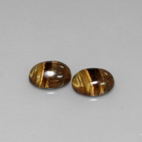 Pedras preciosas de tiger's eye marrom natural de  ct, corte oval, opaco