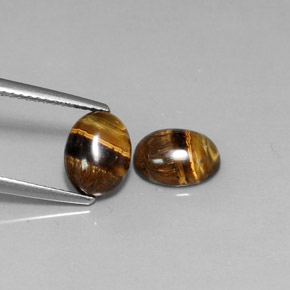 Pedras preciosas de tiger's eye marrom natural de  ct, corte oval, opaco