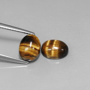 Pedras preciosas de tiger's eye marrom natural de  ct, corte oval, opaco