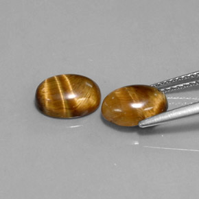 Pedras preciosas de tiger's eye marrom natural de  ct, corte oval, opaco