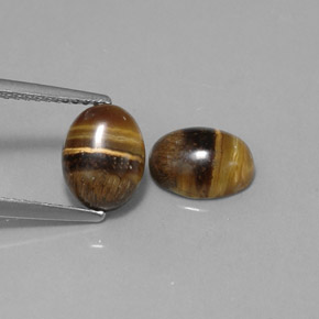 Pedras preciosas de tiger's eye marrom natural de  ct, corte oval, opaco