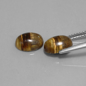 Pedras preciosas de tiger's eye marrom natural de  ct, corte oval, opaco