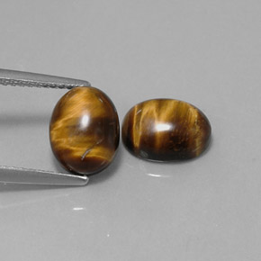Pedras preciosas de tiger's eye marrom natural de  ct, corte oval, opaco