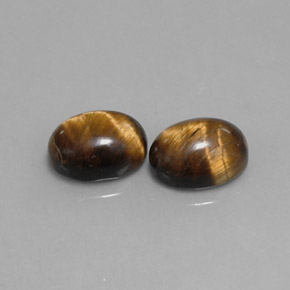 Pedras preciosas de tiger's eye marrom natural de  ct, corte oval, opaco