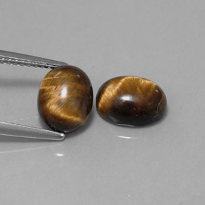 Pedras preciosas de tiger's eye marrom natural de  ct, corte oval, opaco