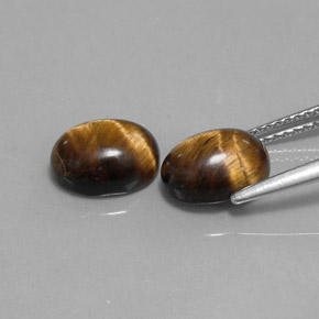 Pedras preciosas de tiger's eye marrom natural de  ct, corte oval, opaco