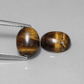 Pedras preciosas de tiger's eye marrom natural de  ct, corte oval, opaco