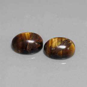 Pedras preciosas de tiger's eye marrom natural de  ct, corte oval, opaco