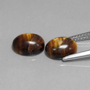 Pedras preciosas de tiger's eye marrom natural de  ct, corte oval, opaco