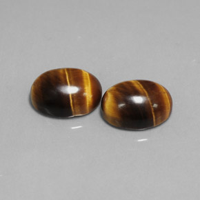 Pedras preciosas de tiger's eye marrom natural de  ct, corte oval, opaco