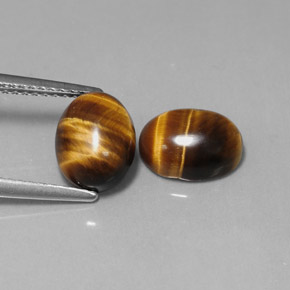 Pedras preciosas de tiger's eye marrom natural de  ct, corte oval, opaco