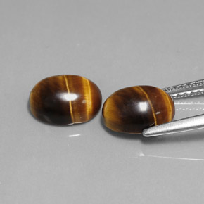 Pedras preciosas de tiger's eye marrom natural de  ct, corte oval, opaco
