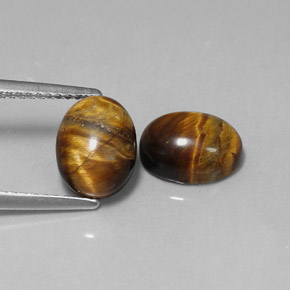 Pedras preciosas de tiger's eye marrom natural de  ct, corte oval, opaco