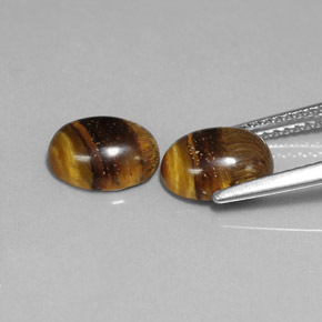Pedras preciosas de tiger's eye marrom natural de  ct, corte oval, opaco