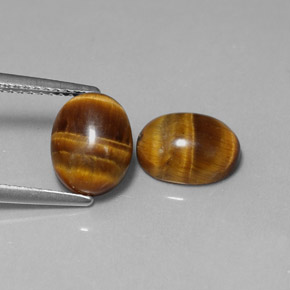 Pedras preciosas de tiger's eye marrom natural de  ct, corte oval, opaco