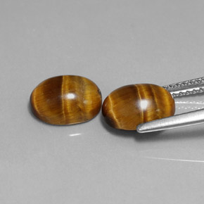 Pedras preciosas de tiger's eye marrom natural de  ct, corte oval, opaco