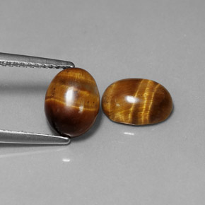 Pedras preciosas de tiger's eye marrom natural de  ct, corte oval, opaco