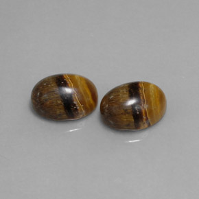 Pedras preciosas de tiger's eye marrom natural de  ct, corte oval, opaco