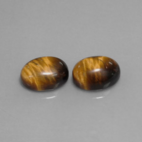 Pedras preciosas de tiger's eye marrom natural de  ct, corte oval, opaco