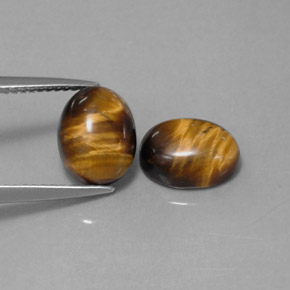 Pedras preciosas de tiger's eye marrom natural de  ct, corte oval, opaco