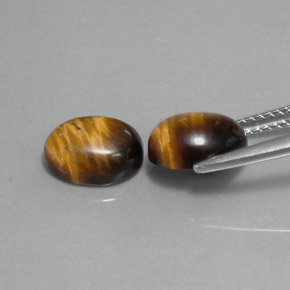 Pedras preciosas de tiger's eye marrom natural de  ct, corte oval, opaco