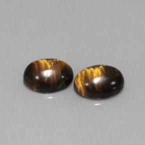 Pedras preciosas de tiger's eye marrom natural de  ct, corte oval, opaco