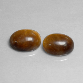 Pedras preciosas de tiger's eye marrom natural de  ct, corte oval, opaco