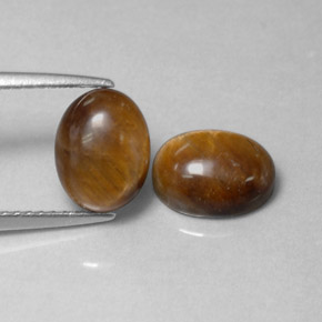 Pedras preciosas de tiger's eye marrom natural de  ct, corte oval, opaco