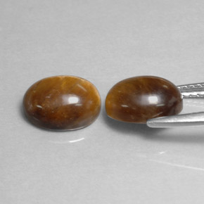 Pedras preciosas de tiger's eye marrom natural de  ct, corte oval, opaco