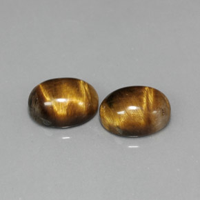 Pedras preciosas de tiger's eye marrom natural de  ct, corte oval, opaco