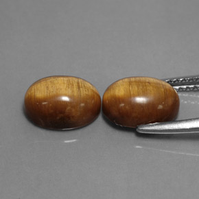 Pedras preciosas de tiger's eye marrom natural de  ct, corte oval, opaco