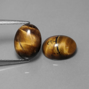 Pedras preciosas de tiger's eye marrom natural de  ct, corte oval, opaco
